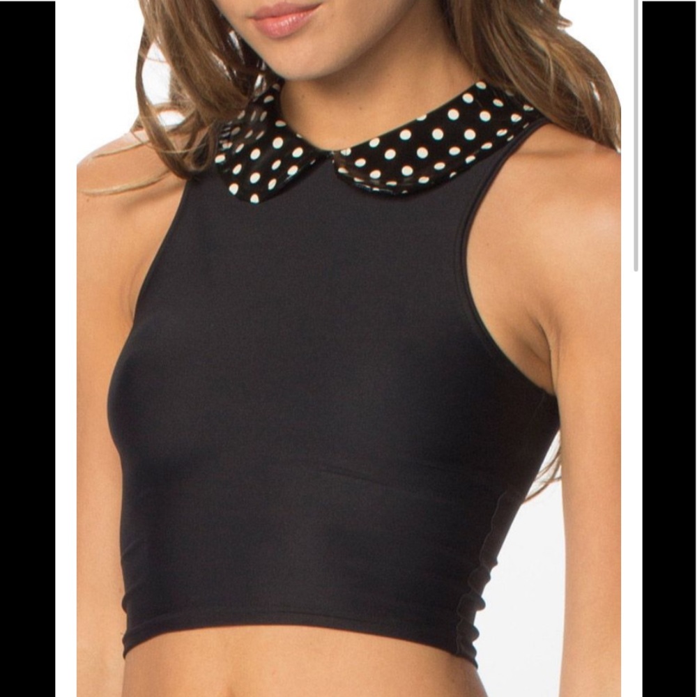 Polka Party Collar Crop